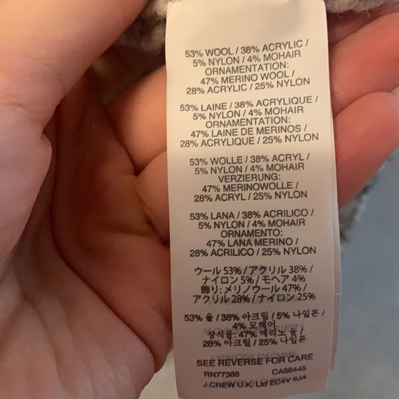 Light gray and white striped J. Crew sweater - Picture 4 of 7